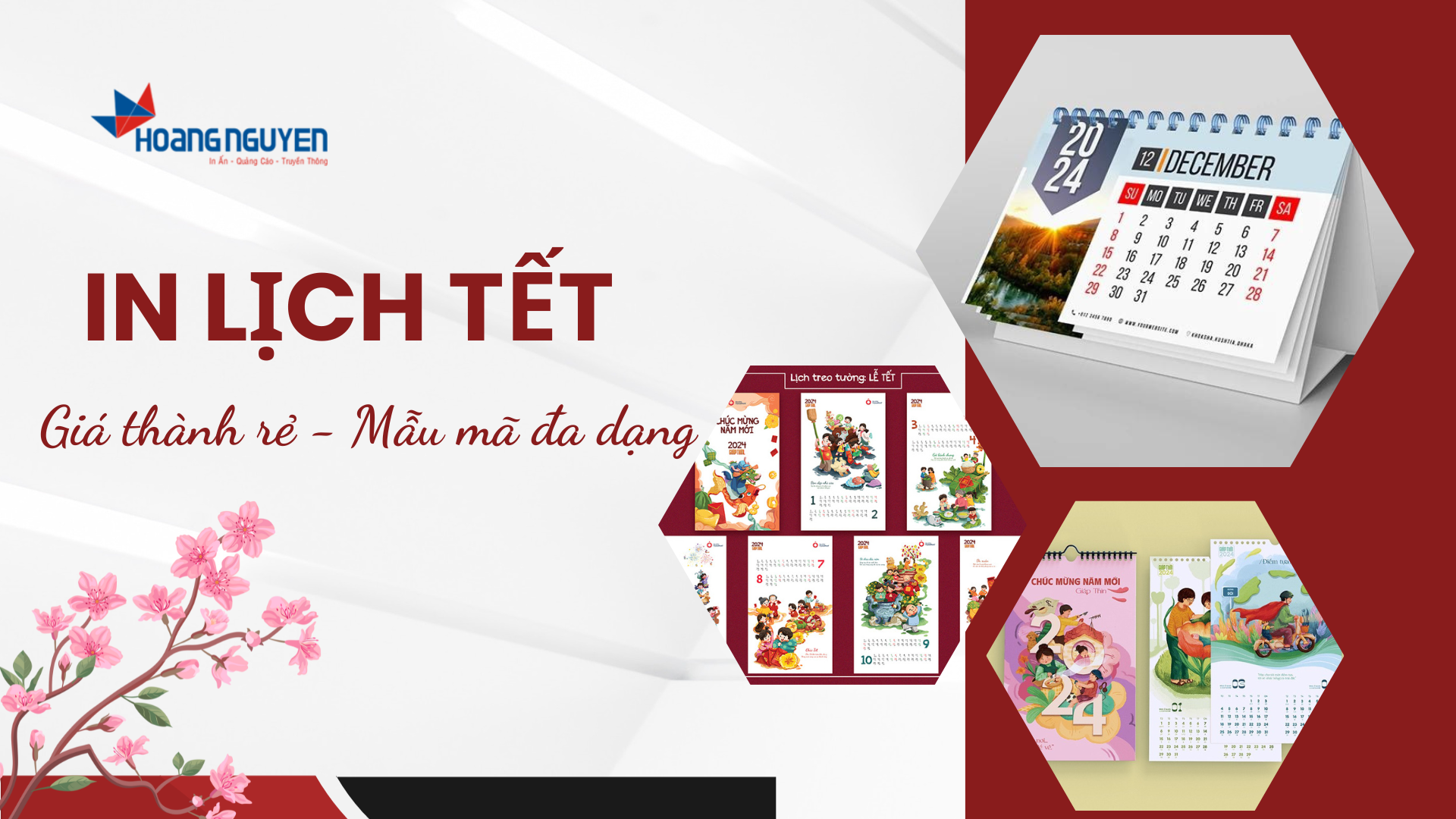 Dịch vụ In lịch Tết 2024 theo yêu cầu - giá rẻ